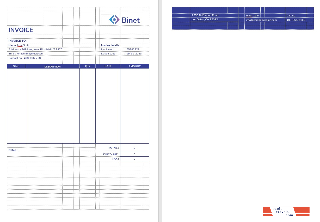 Business Networking Invoice Template PSD template
